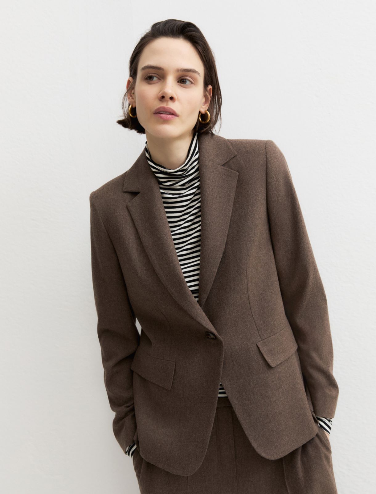 Emme Marella EMMASTRO - Blazer monopetto in flanella stretch - Vista 4
