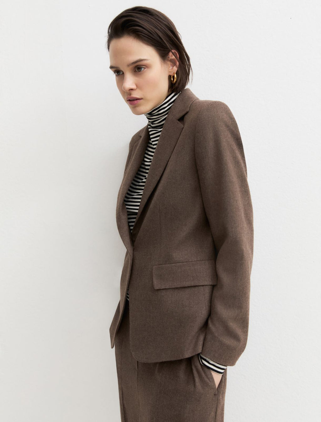 Emme Marella EMMASTRO - Blazer monopetto in flanella stretch - Vista 5