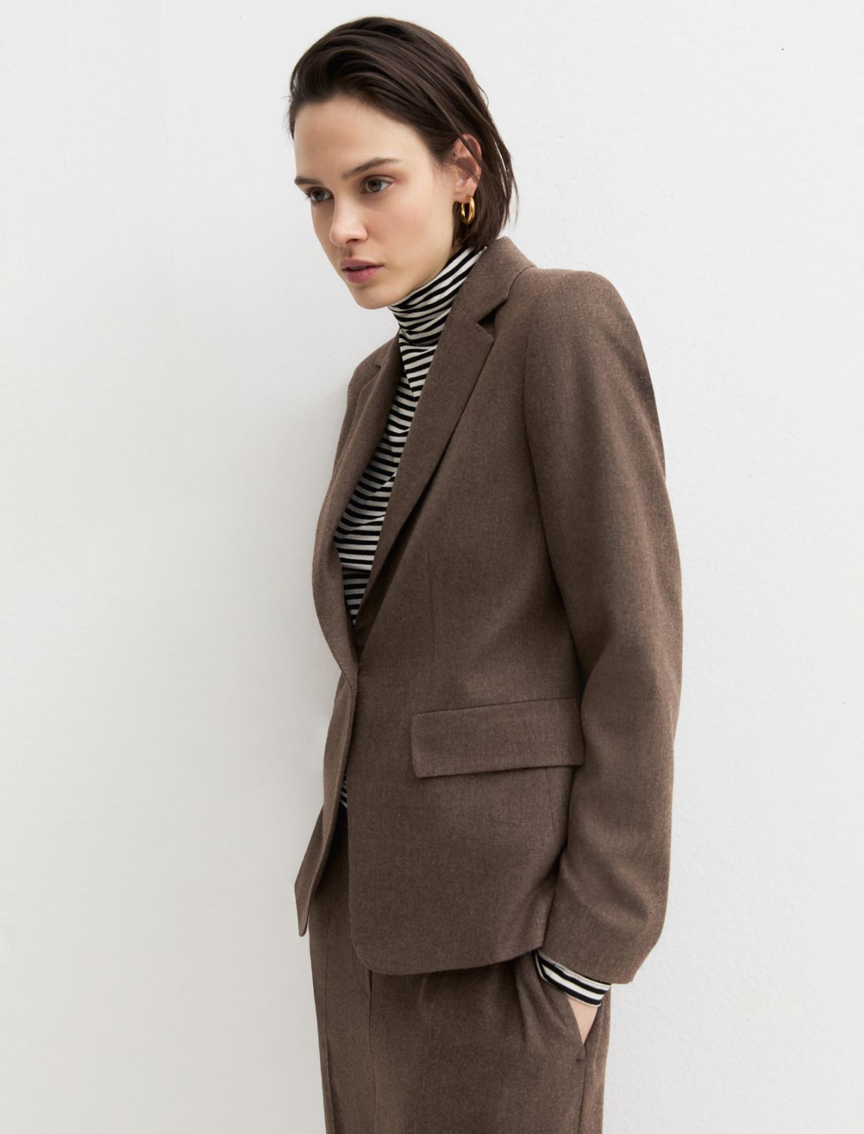 Emme Marella EMMASTRO - Blazer monopetto in flanella stretch - Vista 5