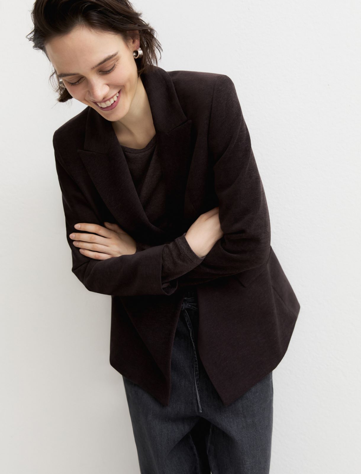 Emme Marella EMMPONTE - Blazer doppiopetto in ciniglia stretch - Vista 3