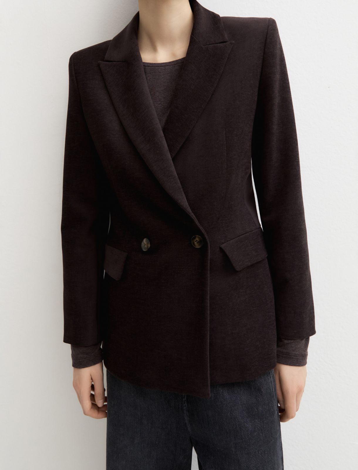 Emme Marella EMMPONTE - Blazer doppiopetto in ciniglia stretch - Vista 5