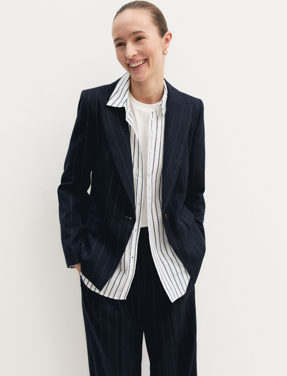 Emme Marella EMMBAFFO1 - Giacca in gessato lamé - Vista 4