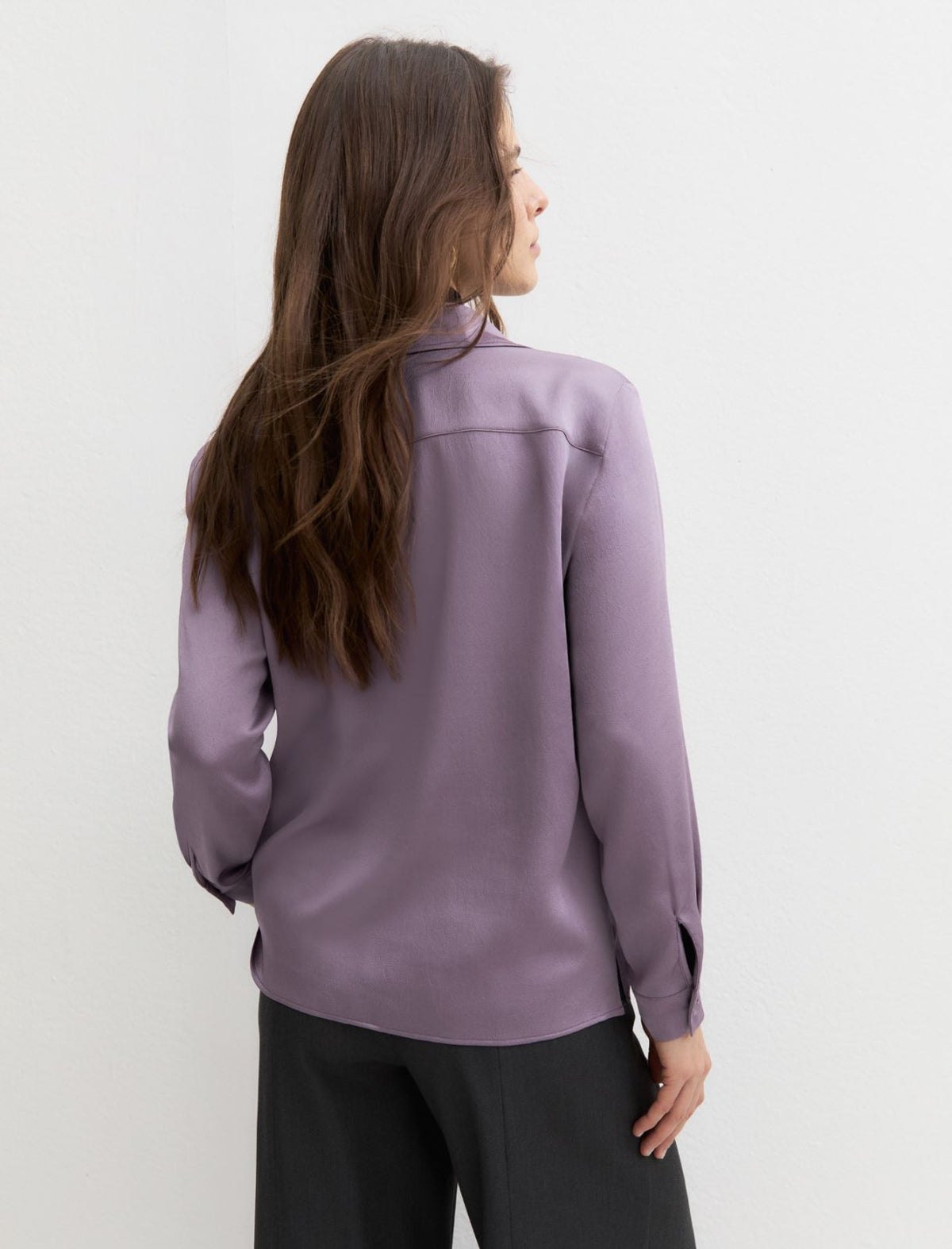 Emme Marella EMMMANTIDE - Blusa a polo in raso martellato crinckle - Vista 2