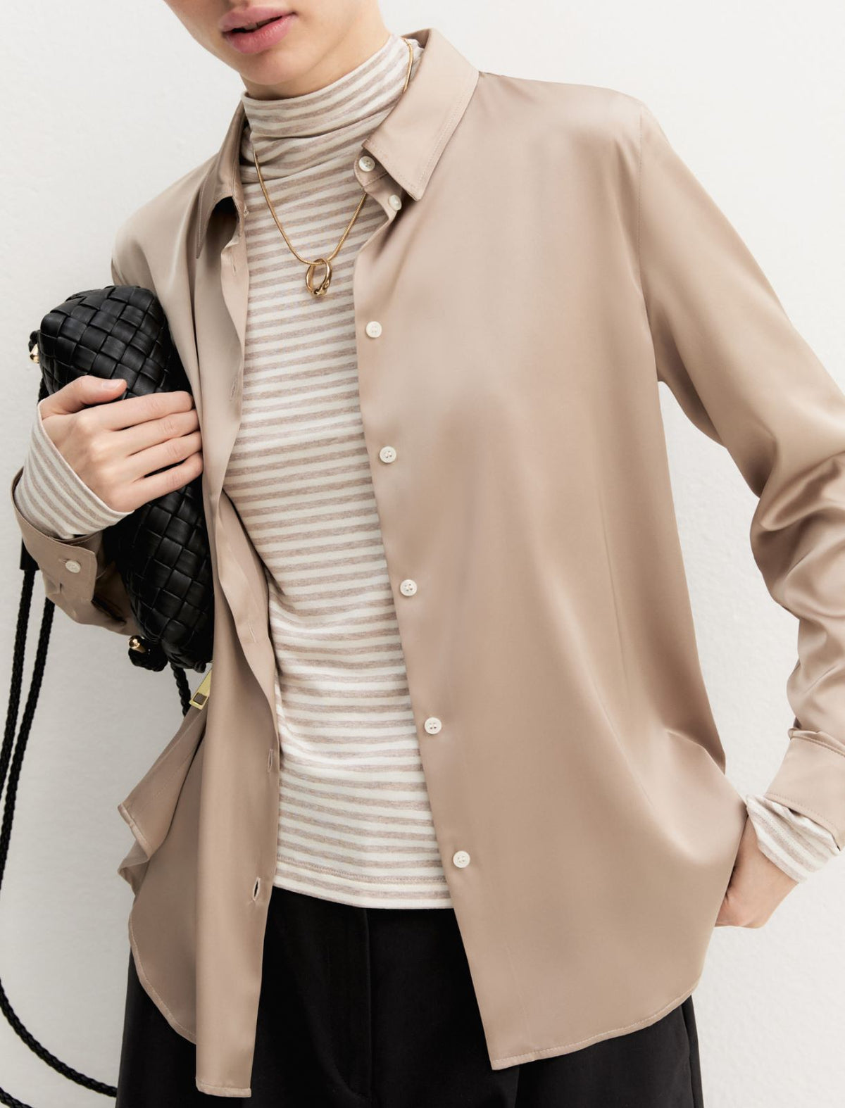 Emme Marella EMMEDRO - Camicia in raso stretch - Vista 6