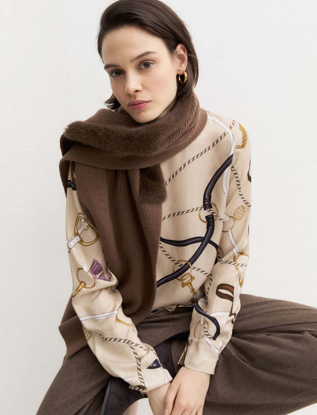 Emme Marella EMMEFFETTO - Blusa in twill di viscosa