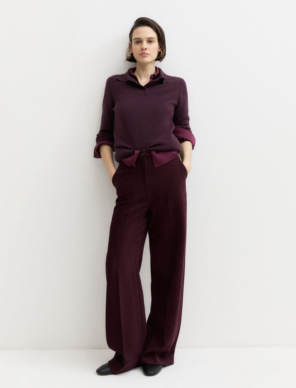 Emme Marella EMMEGIZIO2 - Pantalone a vita alta in ciniglia stretch - Vista 1