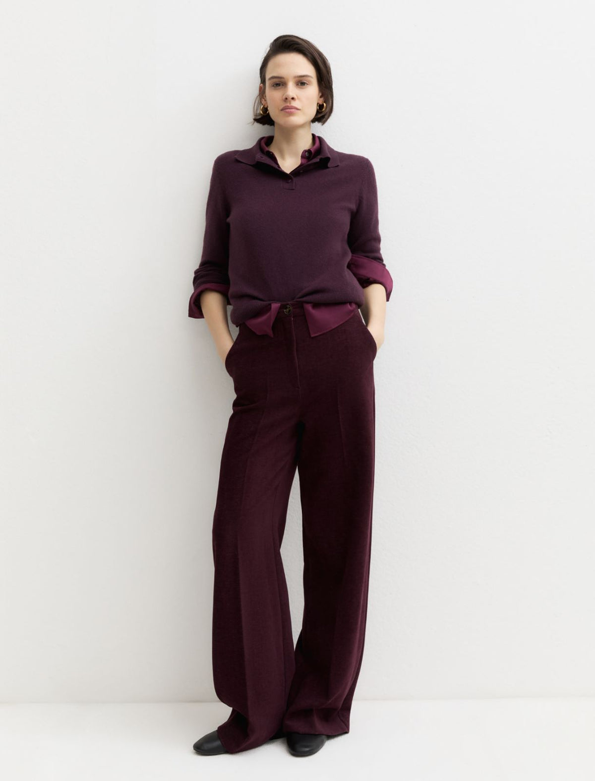 Emme Marella EMMEGIZIO2 - Pantalone a vita alta in ciniglia stretch - Vista 1