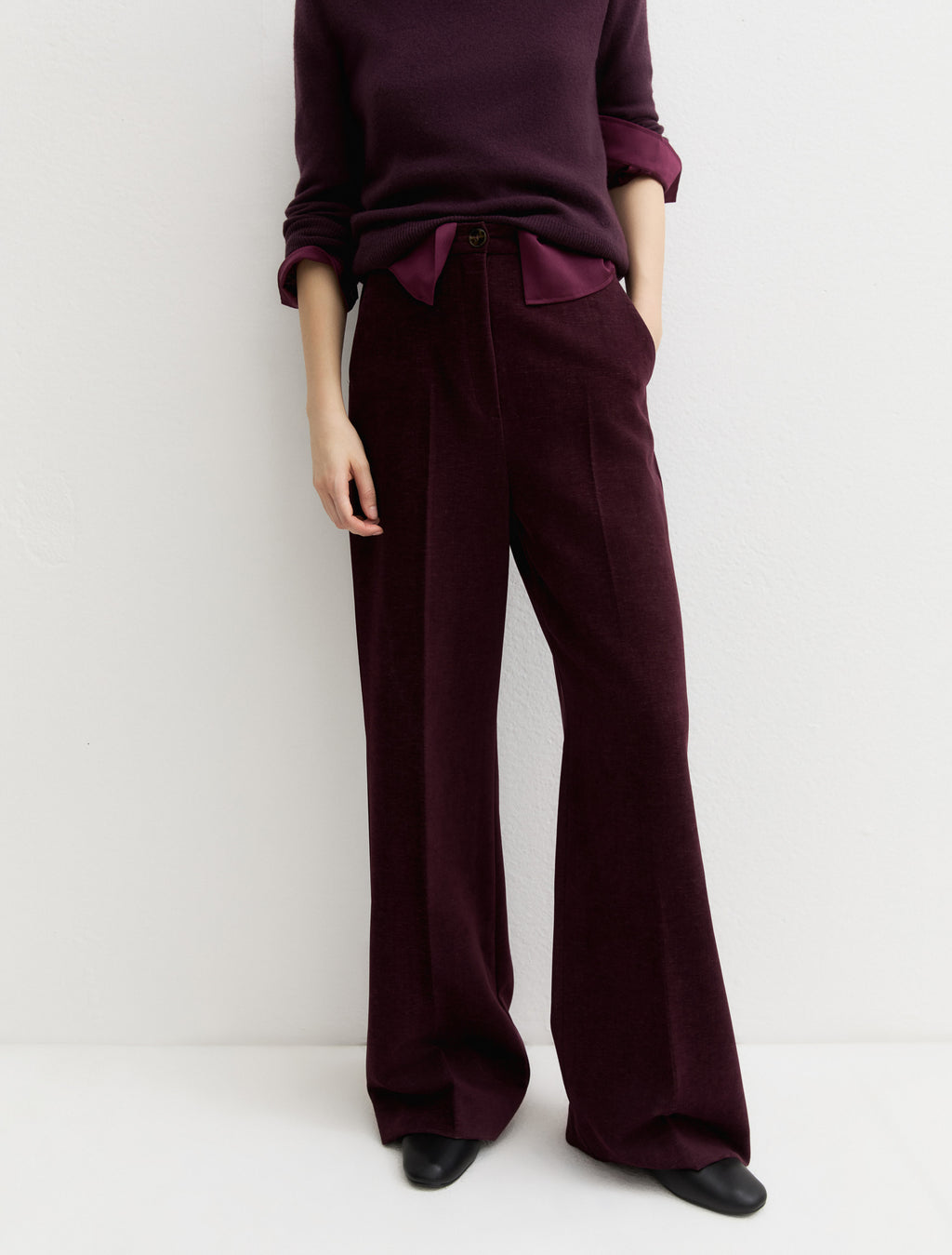 Emme Marella EMMEGIZIO2 - Pantalone a vita alta in ciniglia stretch - Vista 8