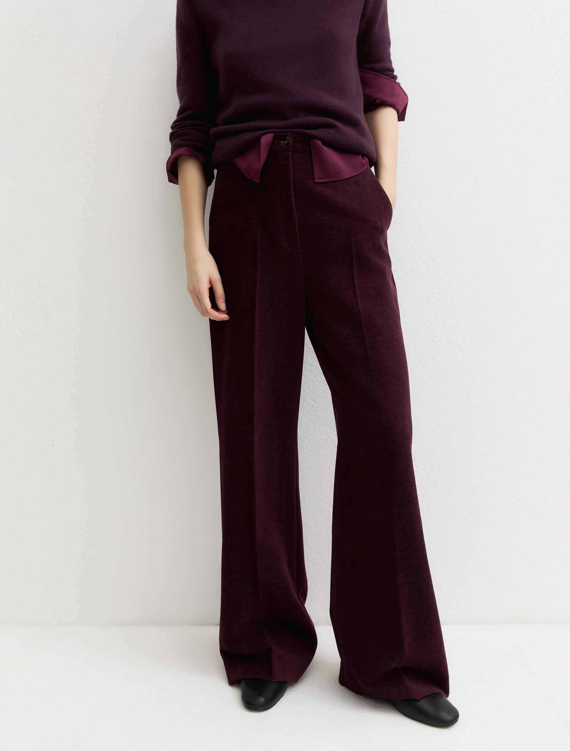 Emme Marella EMMEGIZIO2 - Pantalone a vita alta in ciniglia stretch - Vista 8