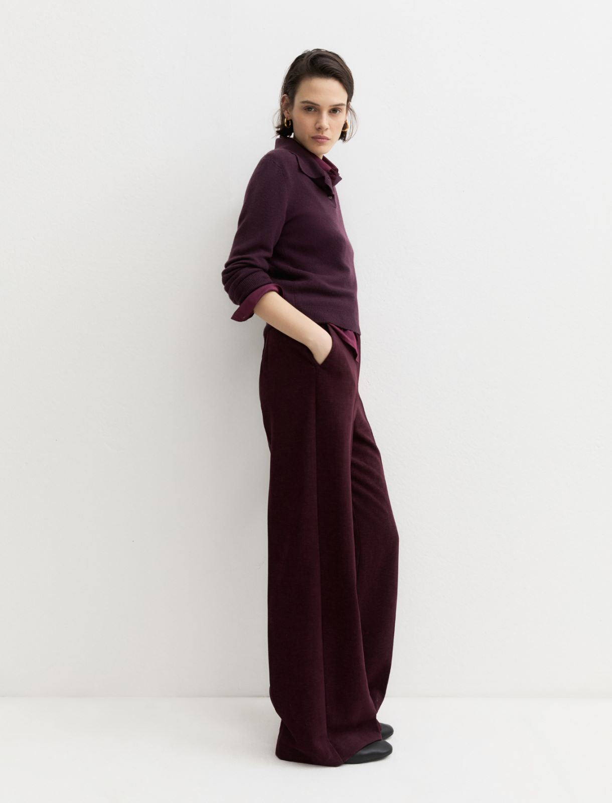 Emme Marella EMMEGIZIO2 - Pantalone a vita alta in ciniglia stretch - Vista 4