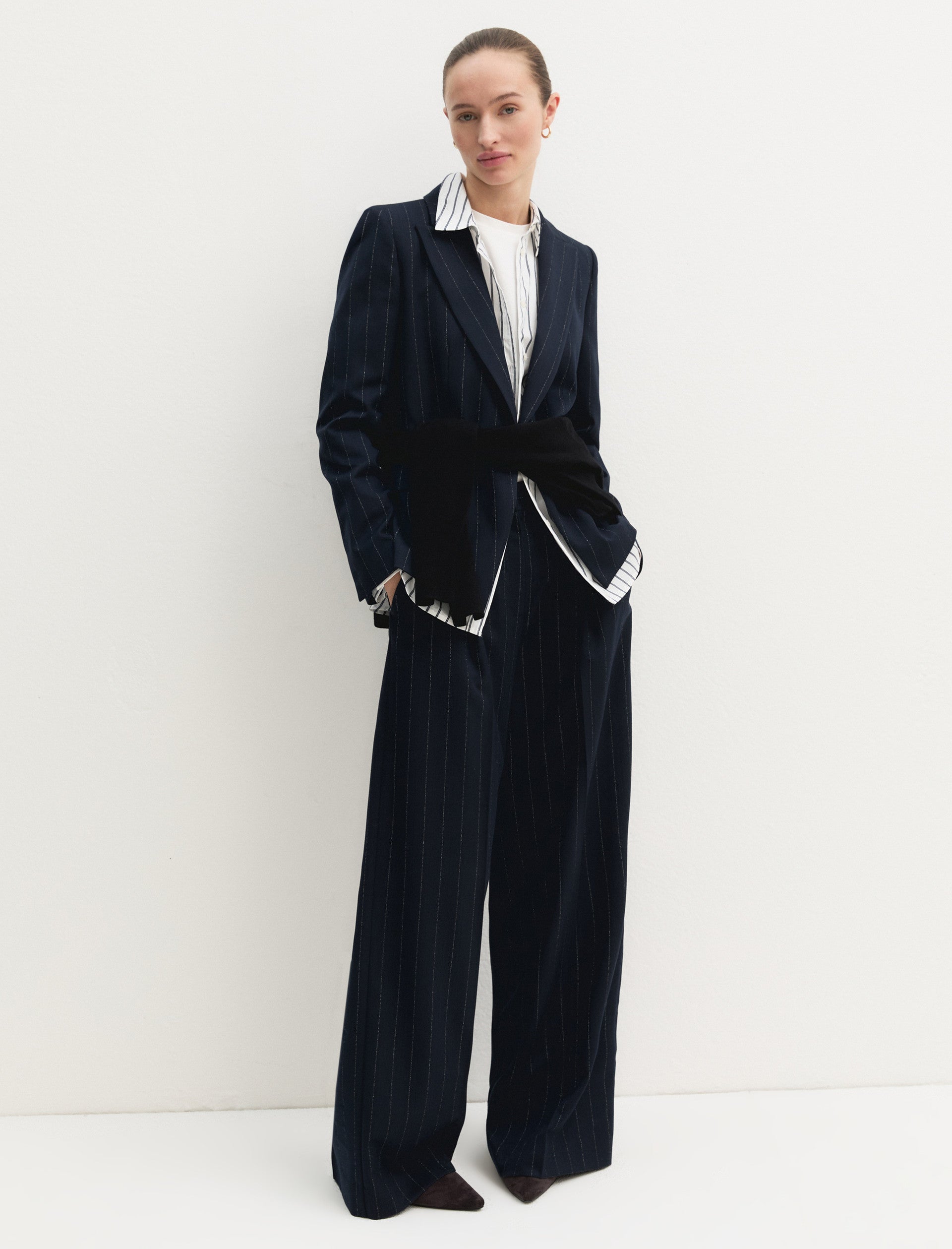 Emme Marella EMMBAFFO2 - Pantalone in gessato lamé - Vista 7