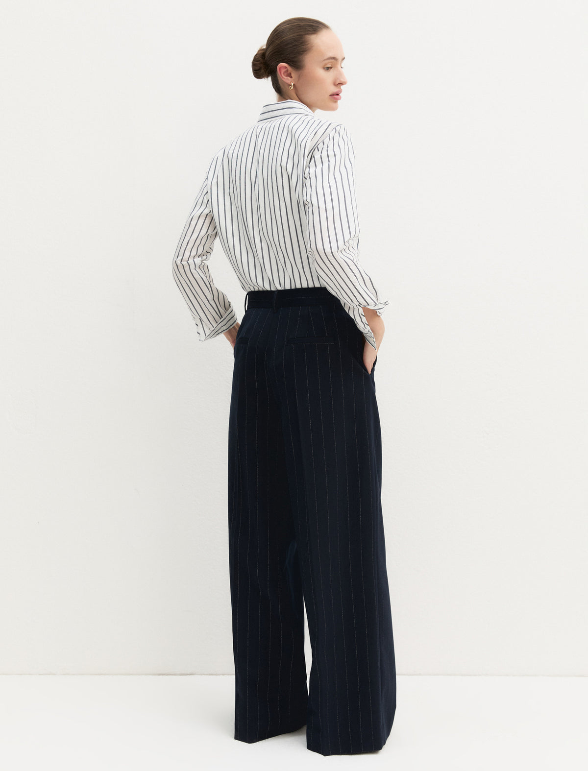 Emme Marella EMMBAFFO2 - Pantalone in gessato lamé - Vista 8