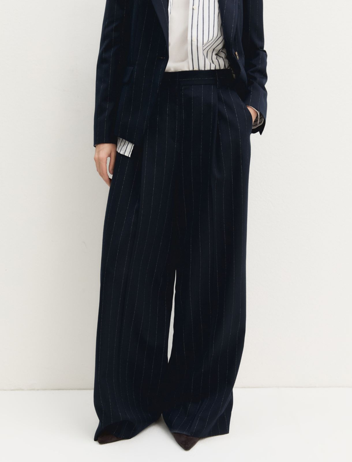 Emme Marella EMMBAFFO2 - Pantalone in gessato lamé - Vista 3