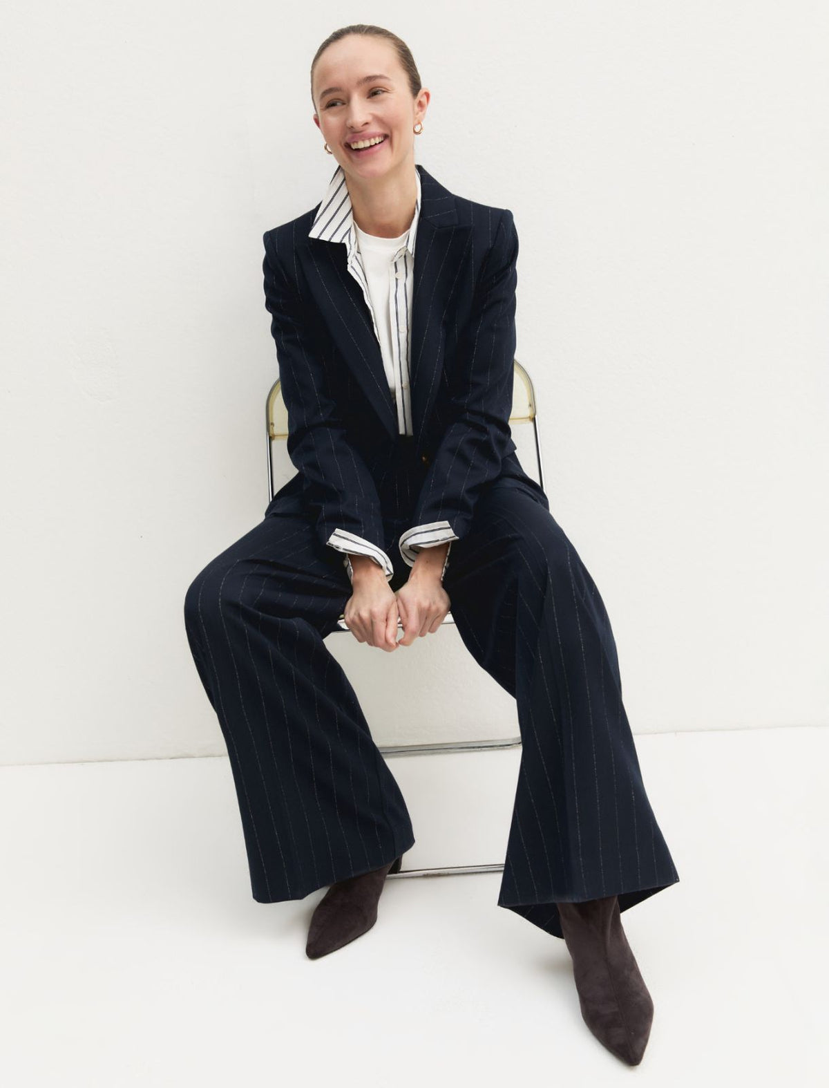 Emme Marella EMMBAFFO2 - Pantalone in gessato lamé - Vista 4