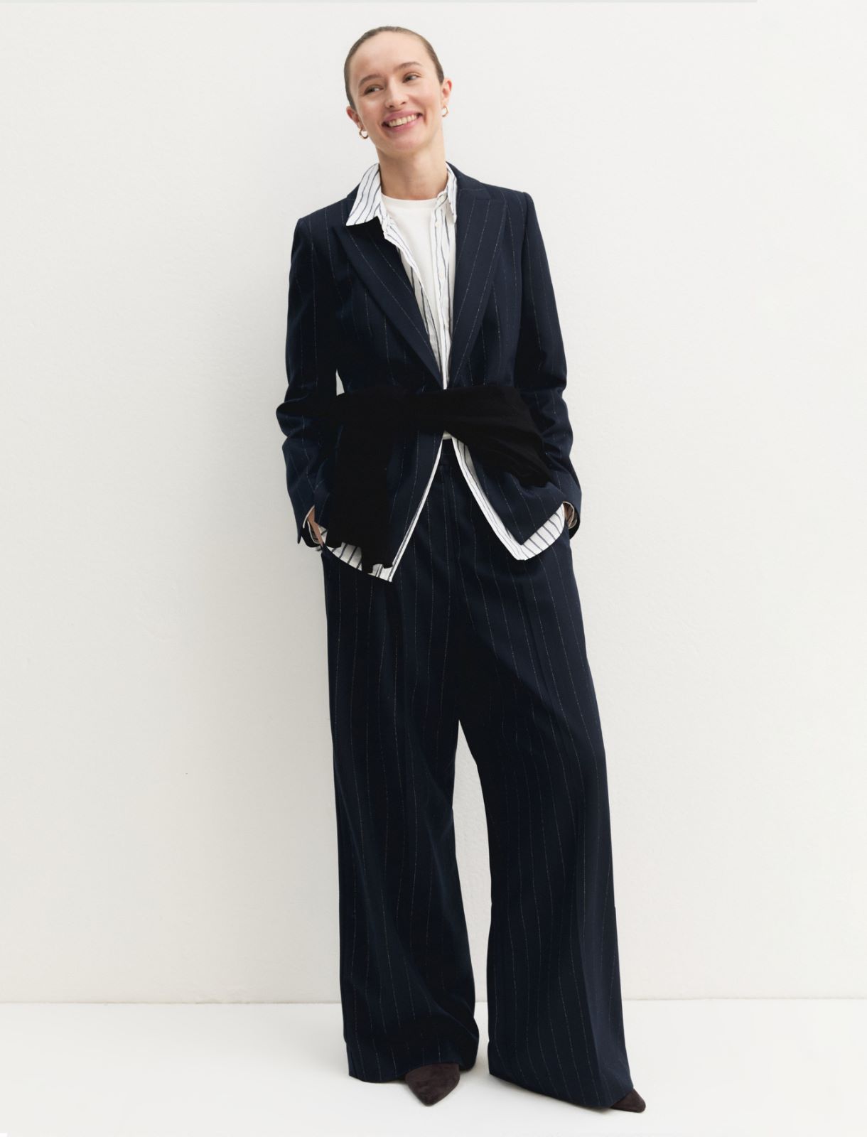 Emme Marella EMMBAFFO2 - Pantalone in gessato lamé - Vista 5