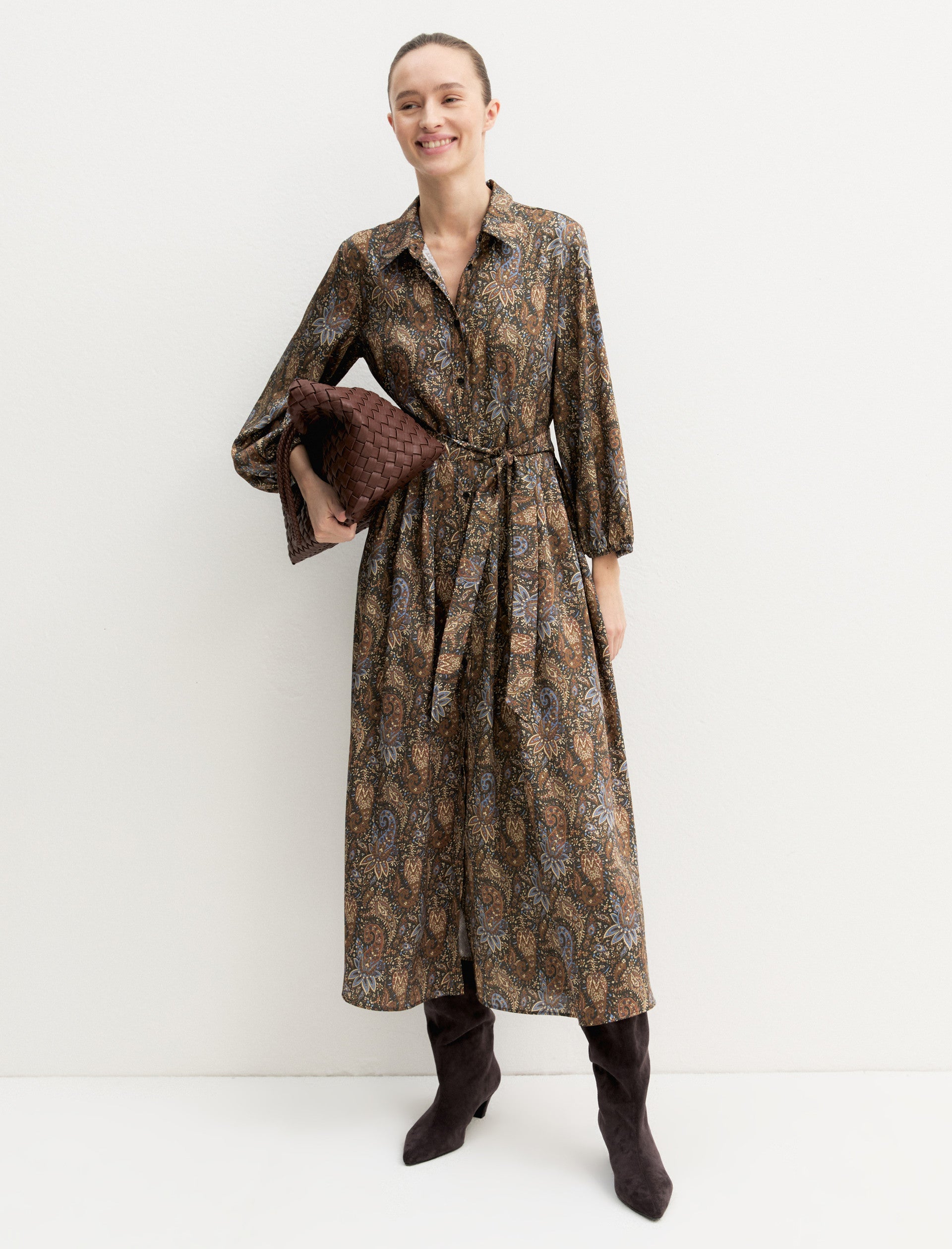 Emme Marella EMMPASSO - Chemisier lungo in twill stampato - Vista 8
