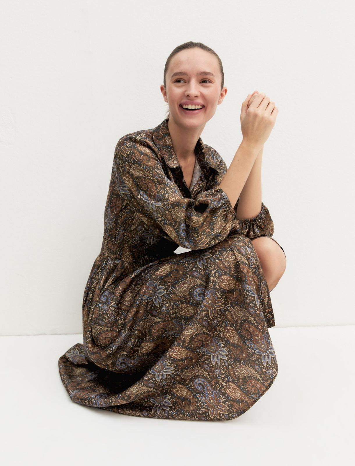 Emme Marella EMMPASSO - Chemisier lungo in twill stampato - Vista 7