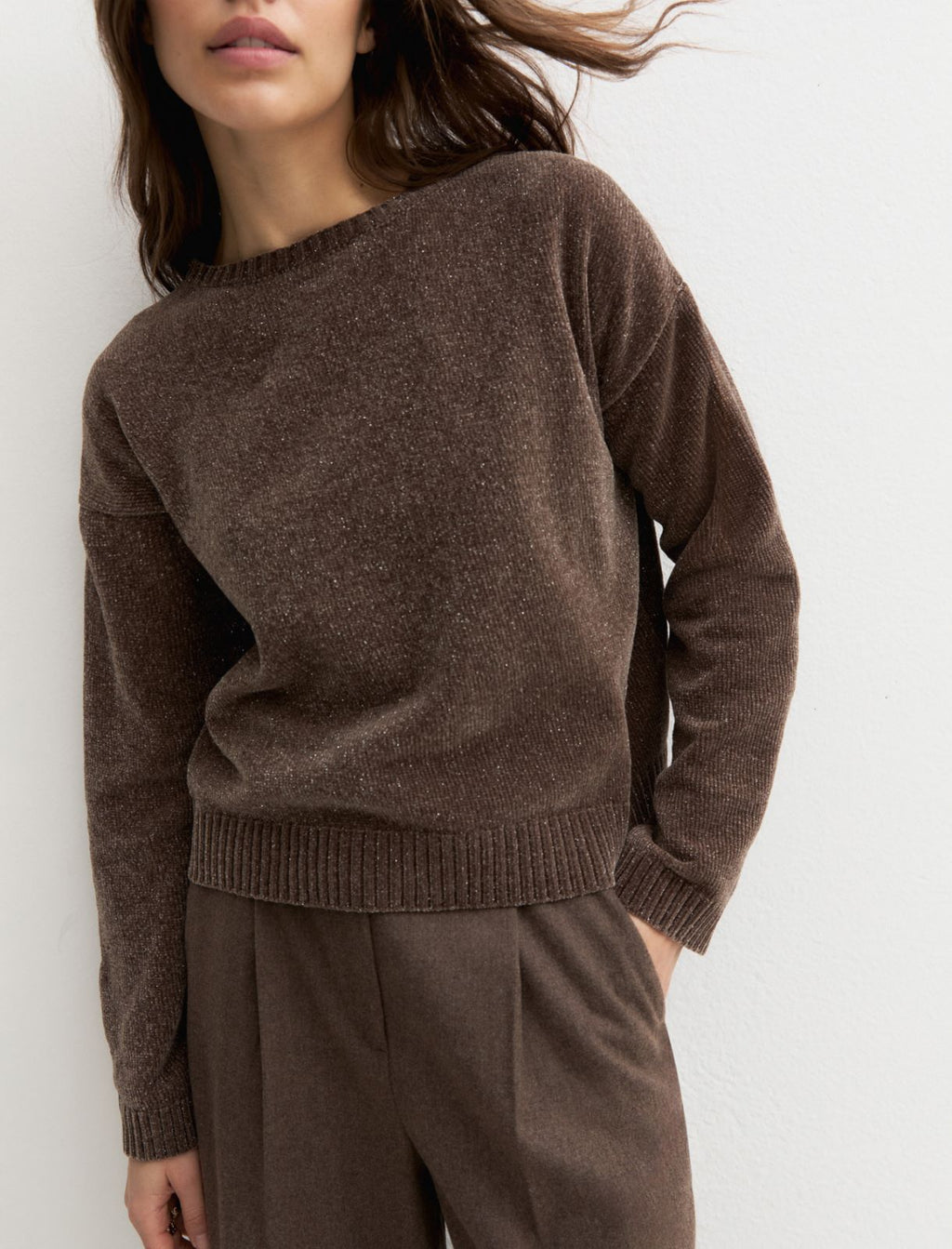 Emme Marella EMMMAESTRO - Maglia girocollo in ciniglia lurex - Vista 3