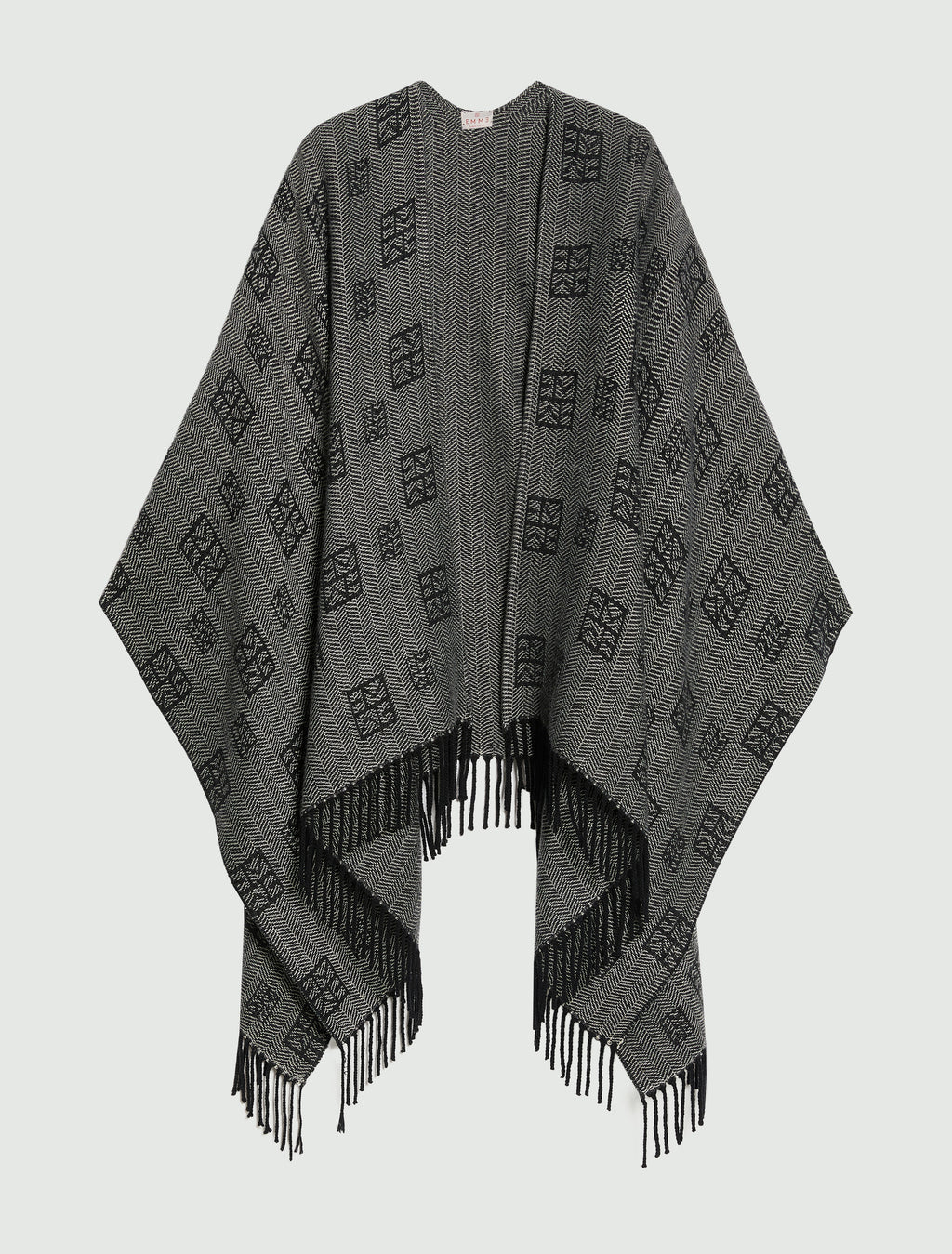 Emme Marella EMMORIGANO - Poncho jacquard con frange - Vista 4