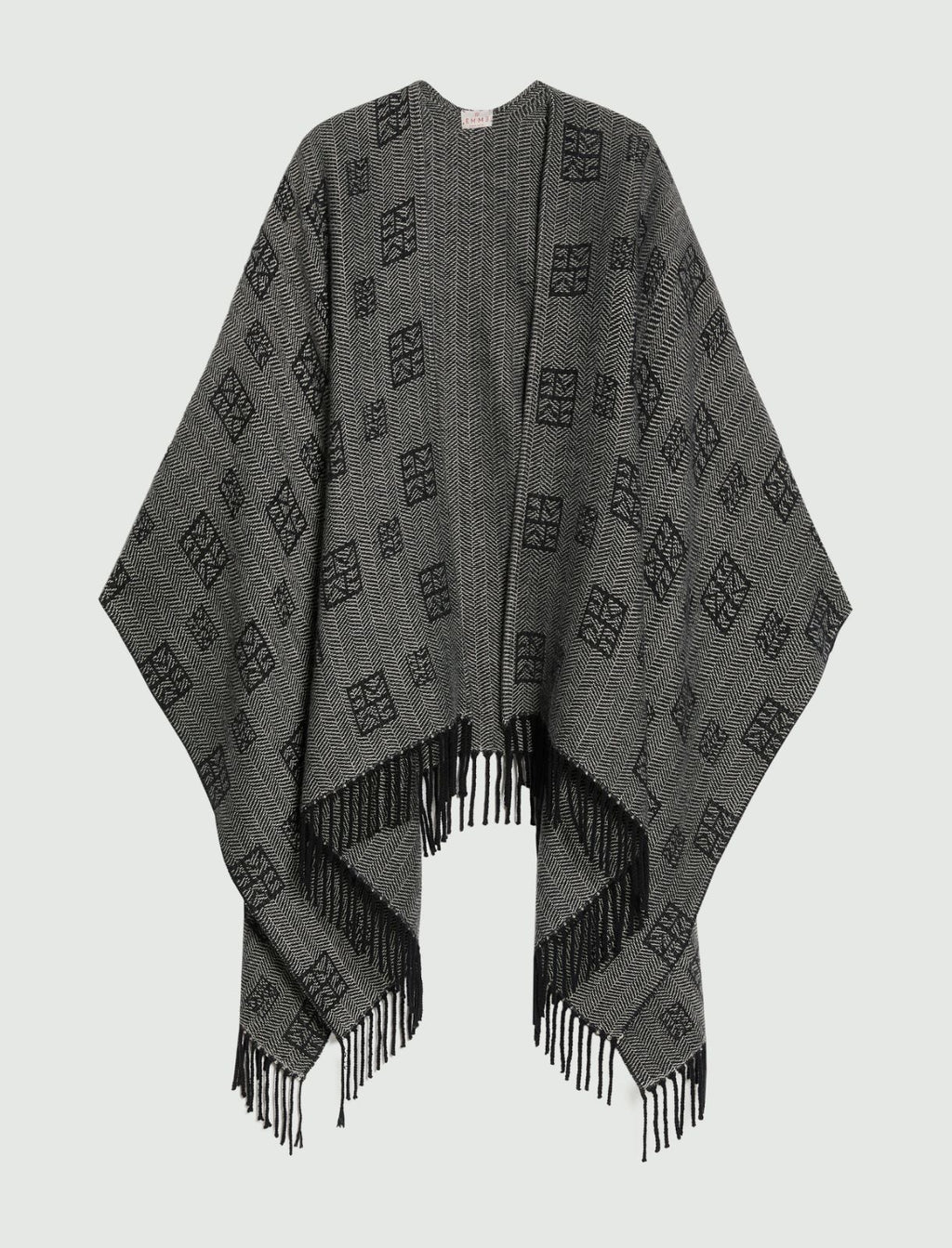 Emme Marella EMMORIGANO - Poncho jacquard con frange - Vista 2