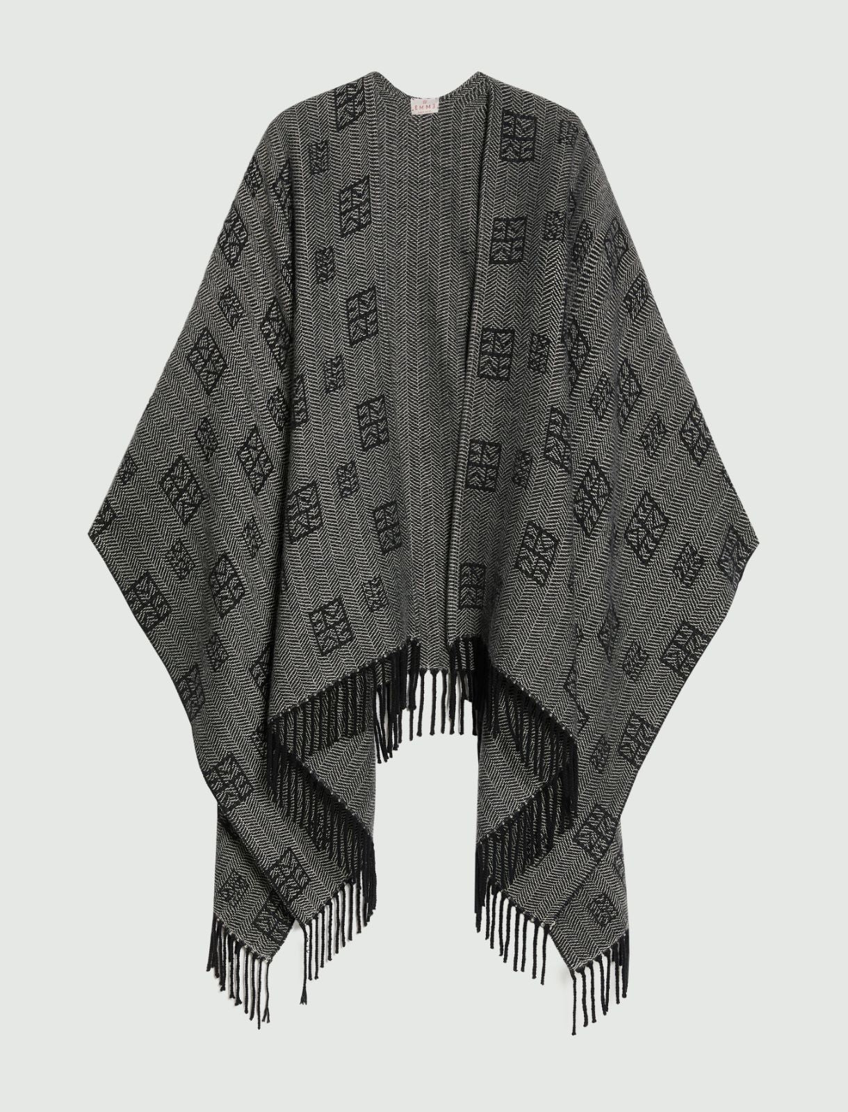 Emme Marella EMMORIGANO - Poncho jacquard con frange - Vista 2