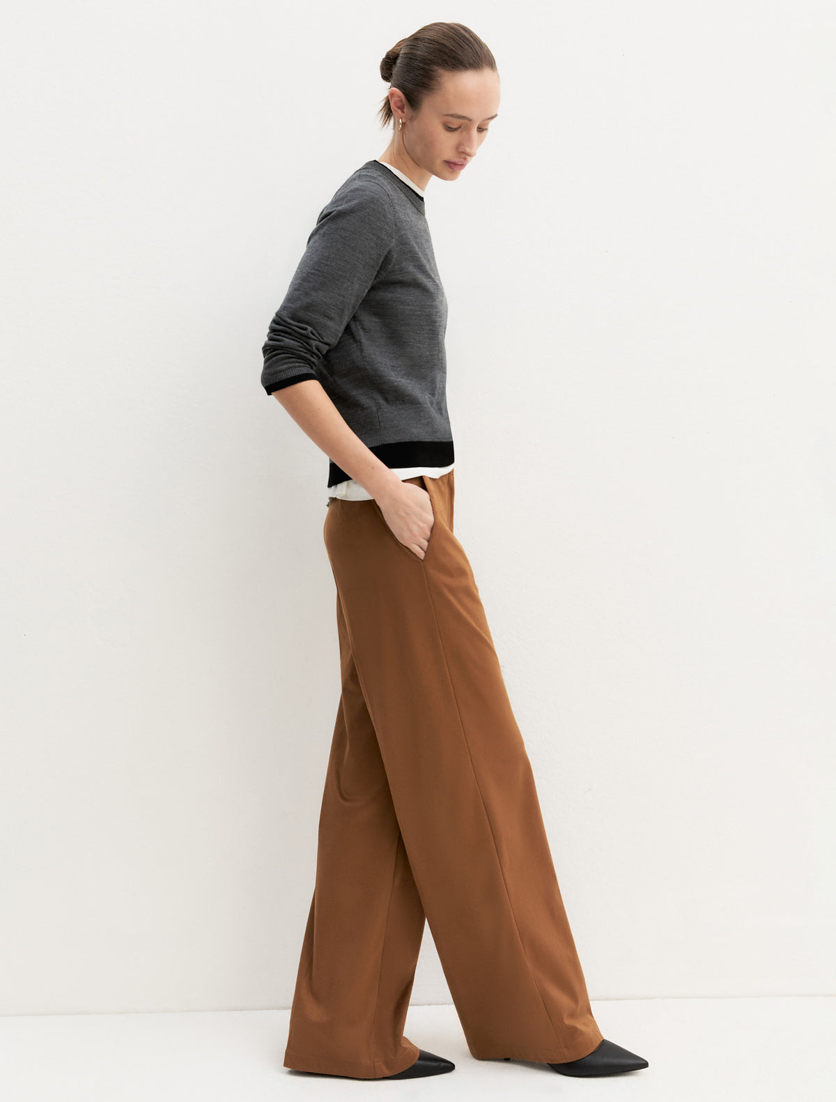 Emme Marella EMMPALATO - Pantalone dritto in jersey stretch - Vista 7