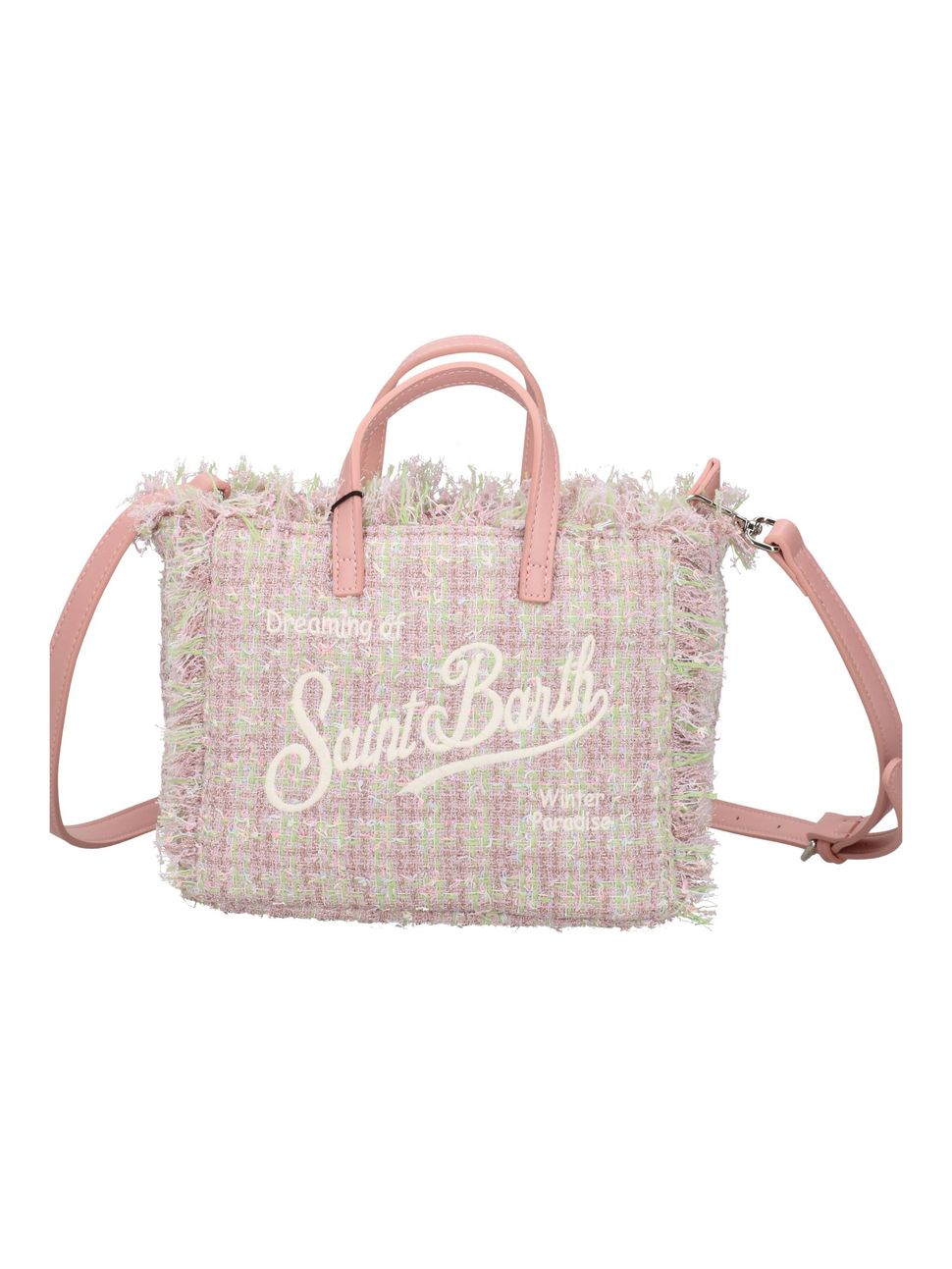 MC2 Saint Barth VANITY MINI TWEED N VAMI032 - Borsa a mano Vanity Mini in pregiato tessuto tweed con ricamo - Rosa Lurex (21 Lurex Emb)