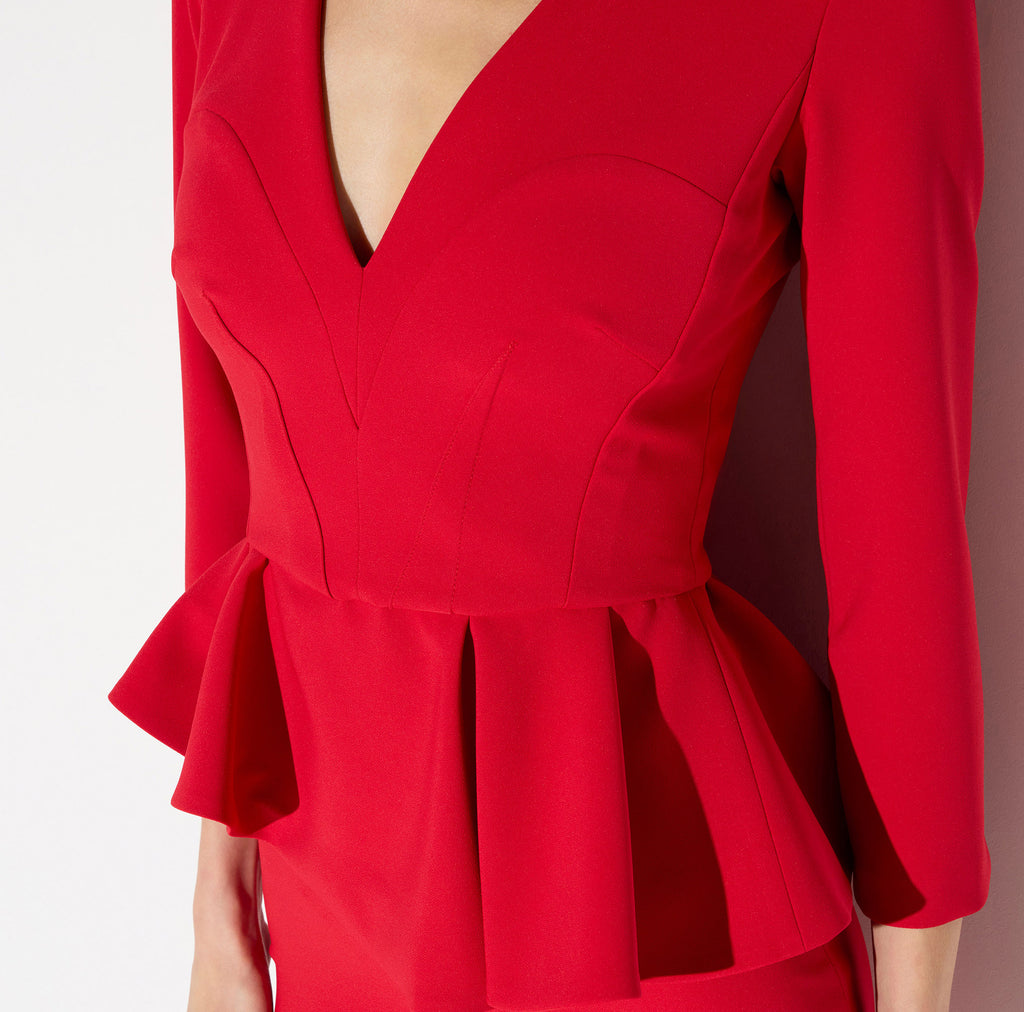 Elisabetta Franchi AB01067E2 - Lightweight crêpe dress with flounce