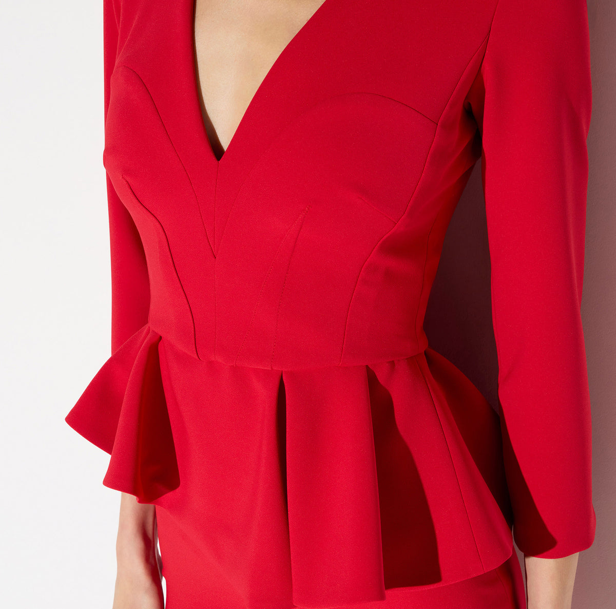 Elisabetta Franchi AB01067E2 - Lightweight crêpe dress with flounce