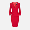 Elisabetta Franchi AB01067E2 - Lightweight crêpe dress with flounce