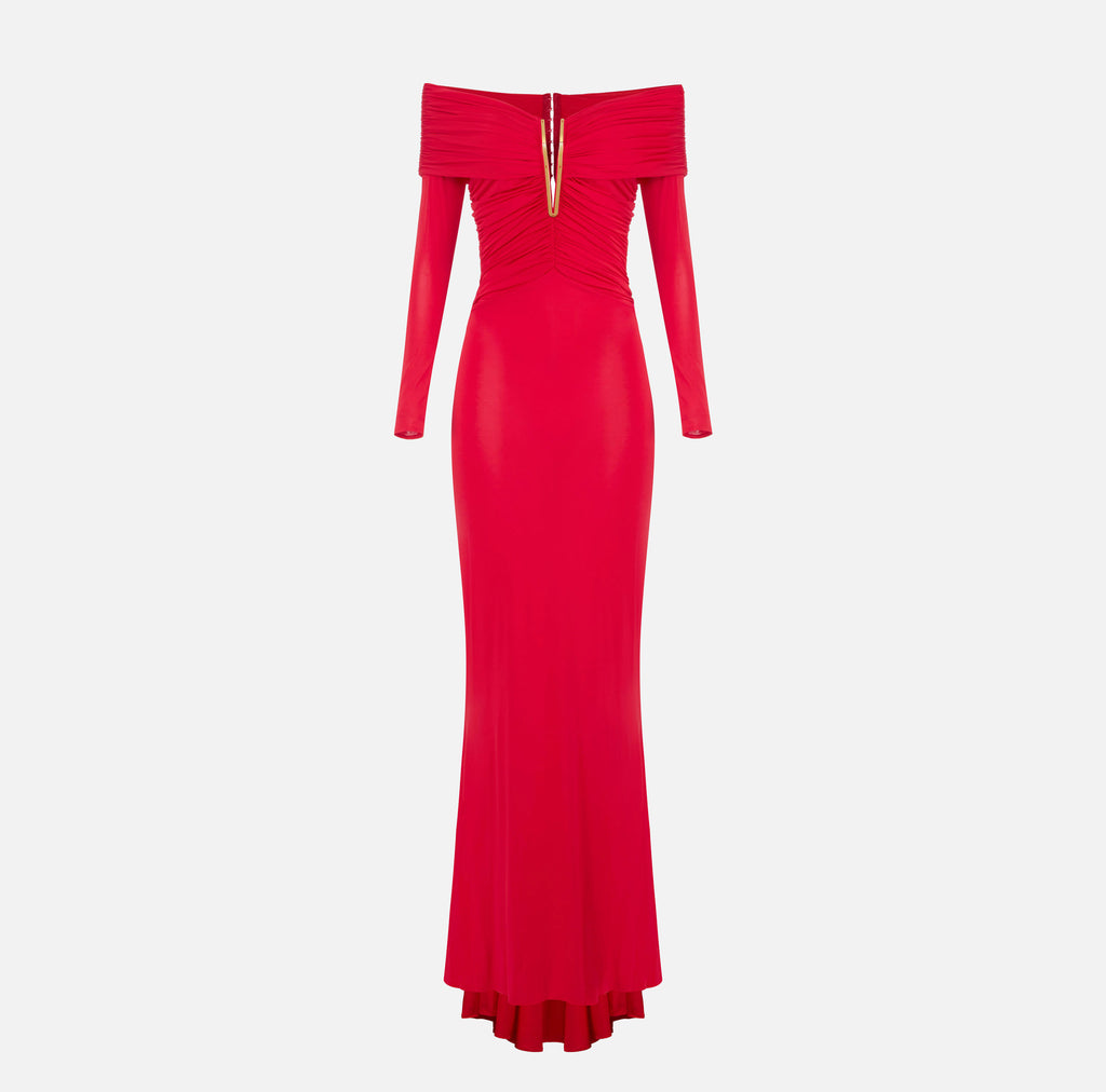 Elisabetta Franchi ABR2667E2 - Robe Red Carpet en jersey crêpe léger