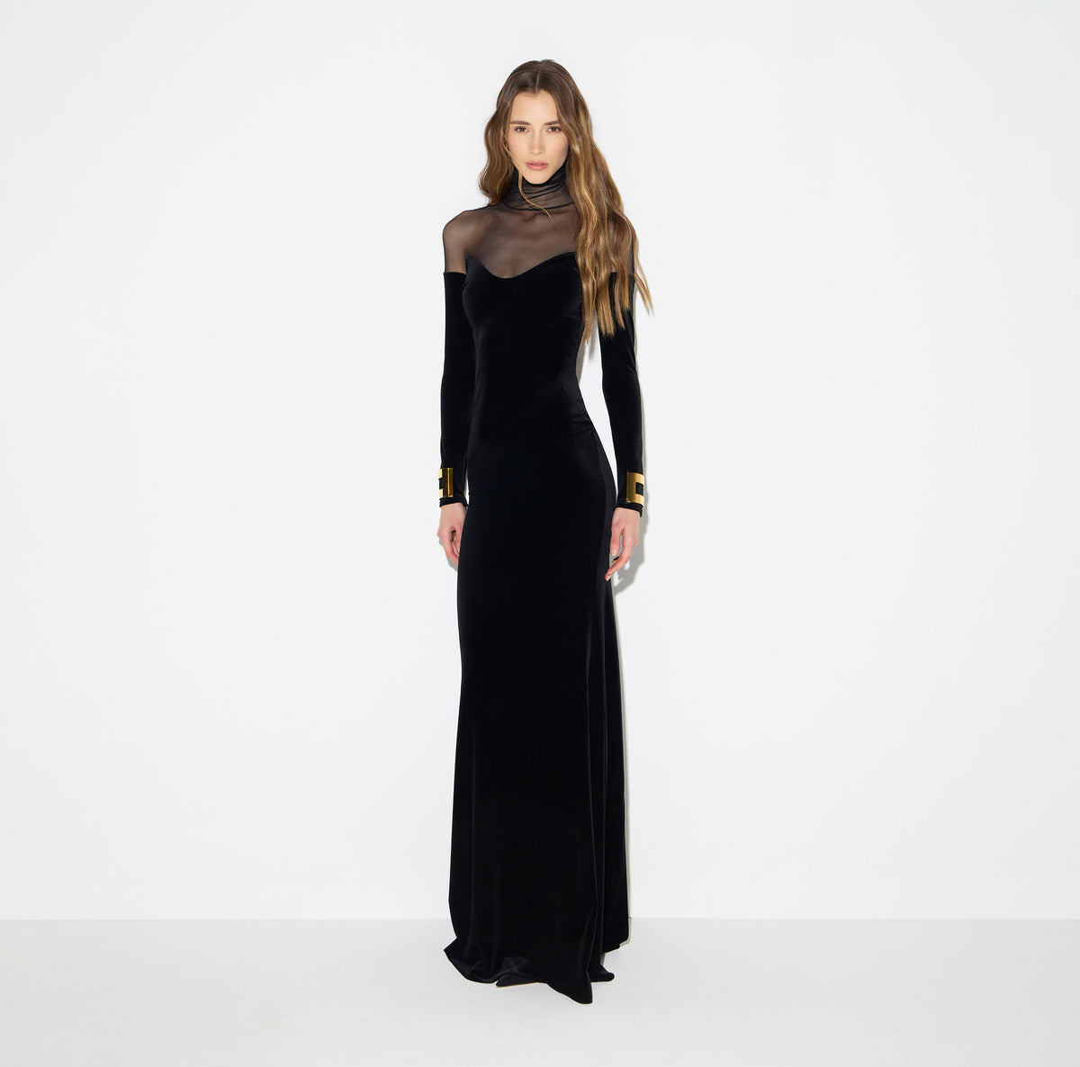 Elisabetta Franchi ABR2967E2 - Abito Red Carpet in velluto e tulle