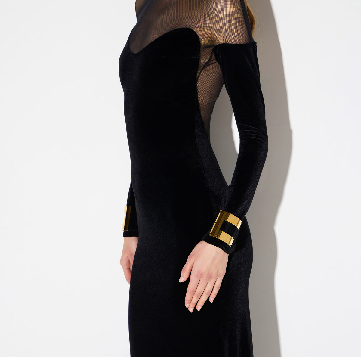 Elisabetta Franchi ABR2967E2 - Abito Red Carpet in velluto e tulle