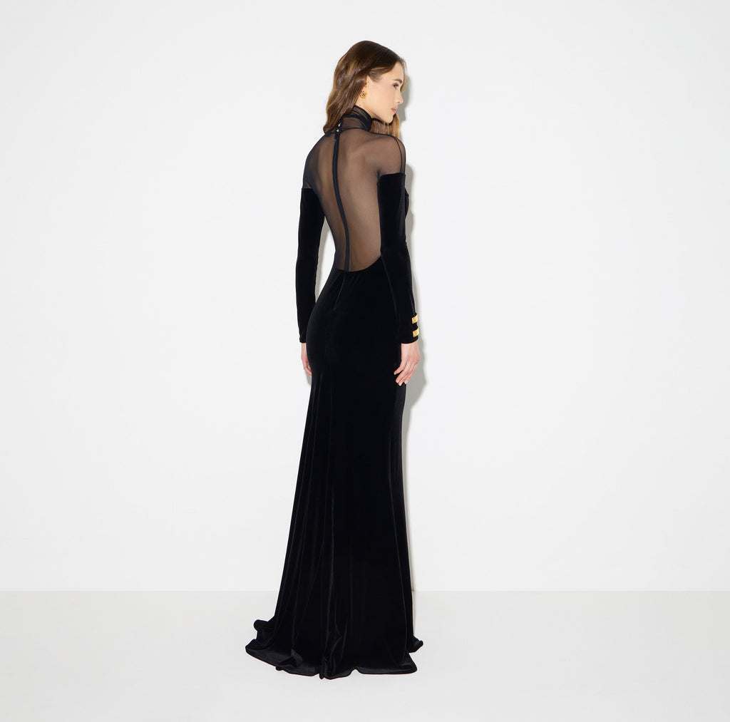 Elisabetta Franchi ABR2967E2 - Abito Red Carpet in velluto e tulle