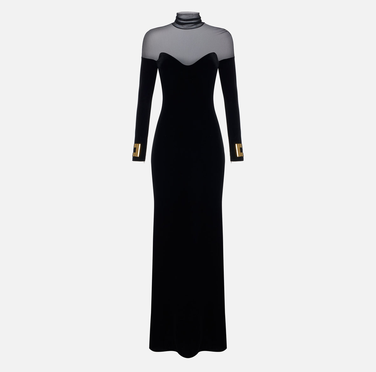 Elisabetta Franchi ABR2967E2 - Abito Red Carpet in velluto e tulle