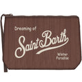 MC2 Saint Barth ALINE CORDUROY S ALI0059 - Pochette Aline in velluto a coste con ricamo - Marrone (18 Emb)
