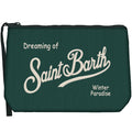 MC2 Saint Barth ALINE CORDUROY S ALI0059 - Pochette Aline in velluto a coste con ricamo - Verde Bosco (51 Emb)
