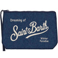 MC2 Saint Barth ALINE DENIM W ALI0031 - Pochette Aline in denim di cotone con ricamo - Blu Denim (Denim Dark Emb)