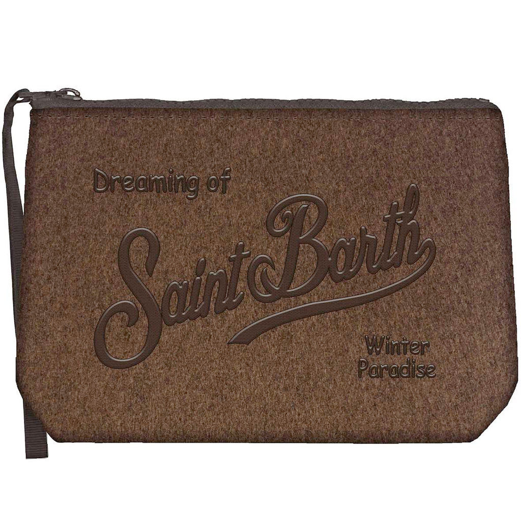 MC2 Saint Barth ALINE FELT ALI0028 - Pochette Aline in caldo feltro misto lana - Marrone (18 Emb)