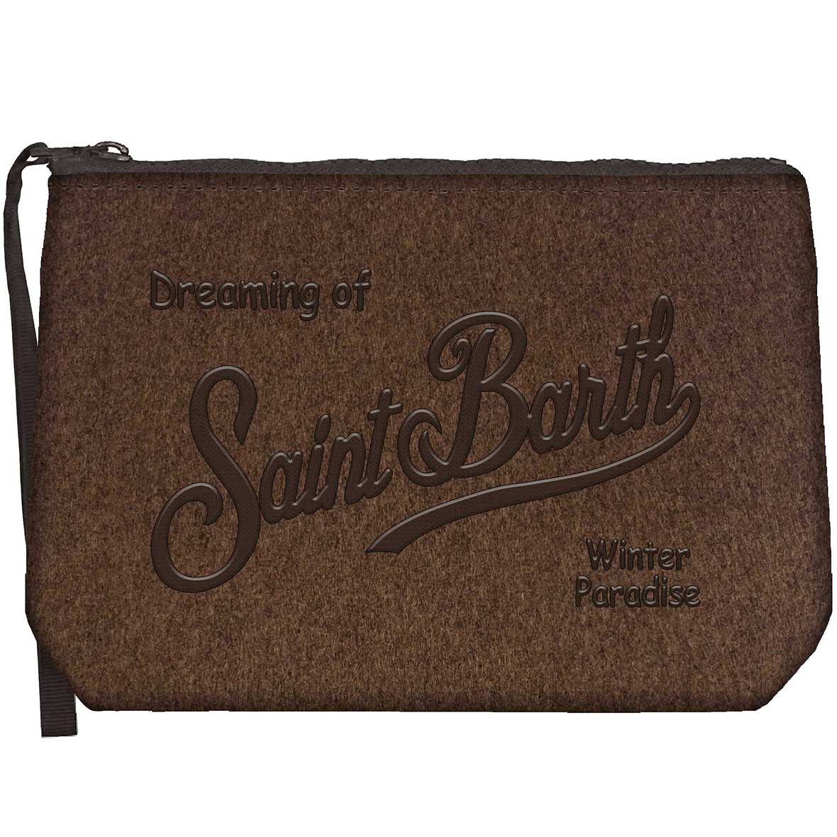 MC2 Saint Barth ALINE FELT ALI0028 - Pochette Aline in caldo feltro misto lana - Marrone (18 Emb)