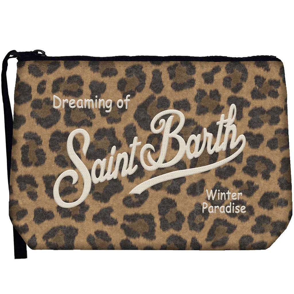 MC2 Saint Barth ALINE FELT ALI0028 - Pochette Aline in caldo feltro misto lana - Leopardato Marrone (Leo 18 Emb)