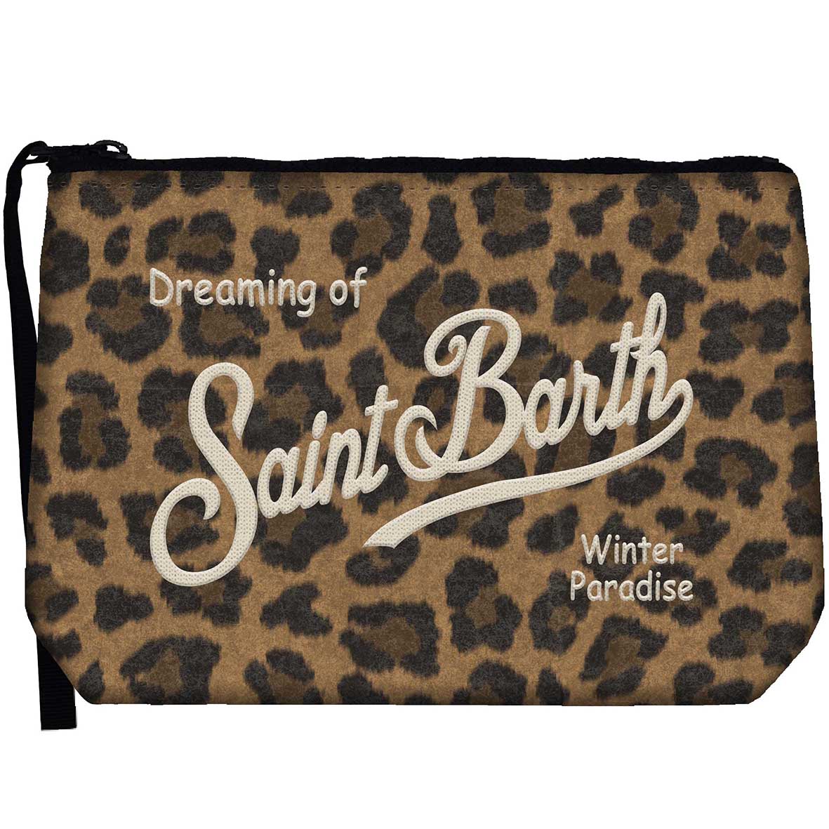 MC2 Saint Barth ALINE FELT ALI0028 - Pochette Aline in caldo feltro misto lana - Leopardato Marrone (Leo 18 Emb)