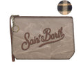 MC2 Saint Barth ALINE MINI WAX ALMI001 - Pochette Aline Mini in cotone cerato con ricamo - Beige (1318 Emb)