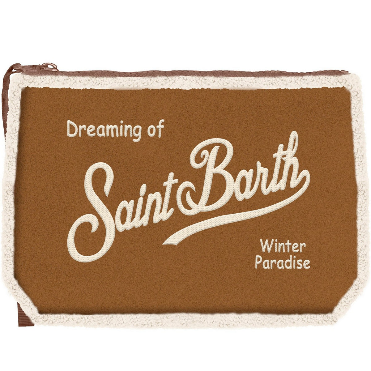 MC2 Saint Barth ALINE SHEARLING ALI0033 - Pochette Aline in morbido tessuto shearling - Grigio Canapa (1910 Emb)