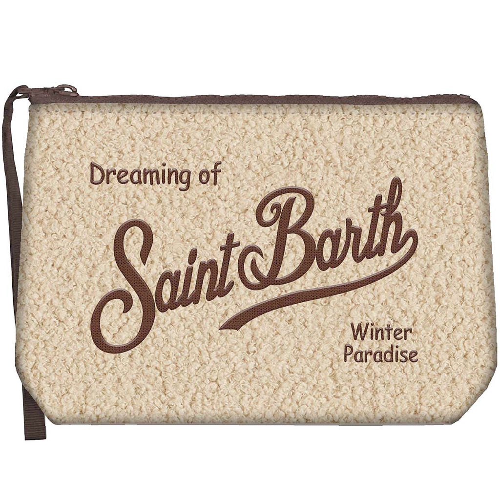 MC2 Saint Barth ALINE TEDDY ALI0023 - Pochette Aline Teddy in morbido tessuto effetto pelliccia - Panna Teddy (1118 Emb)
