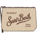 MC2 Saint Barth ALINE TEDDY ALI0023 - Pochette Aline Teddy in morbido tessuto effetto pelliccia - Panna Teddy (1118 Emb)