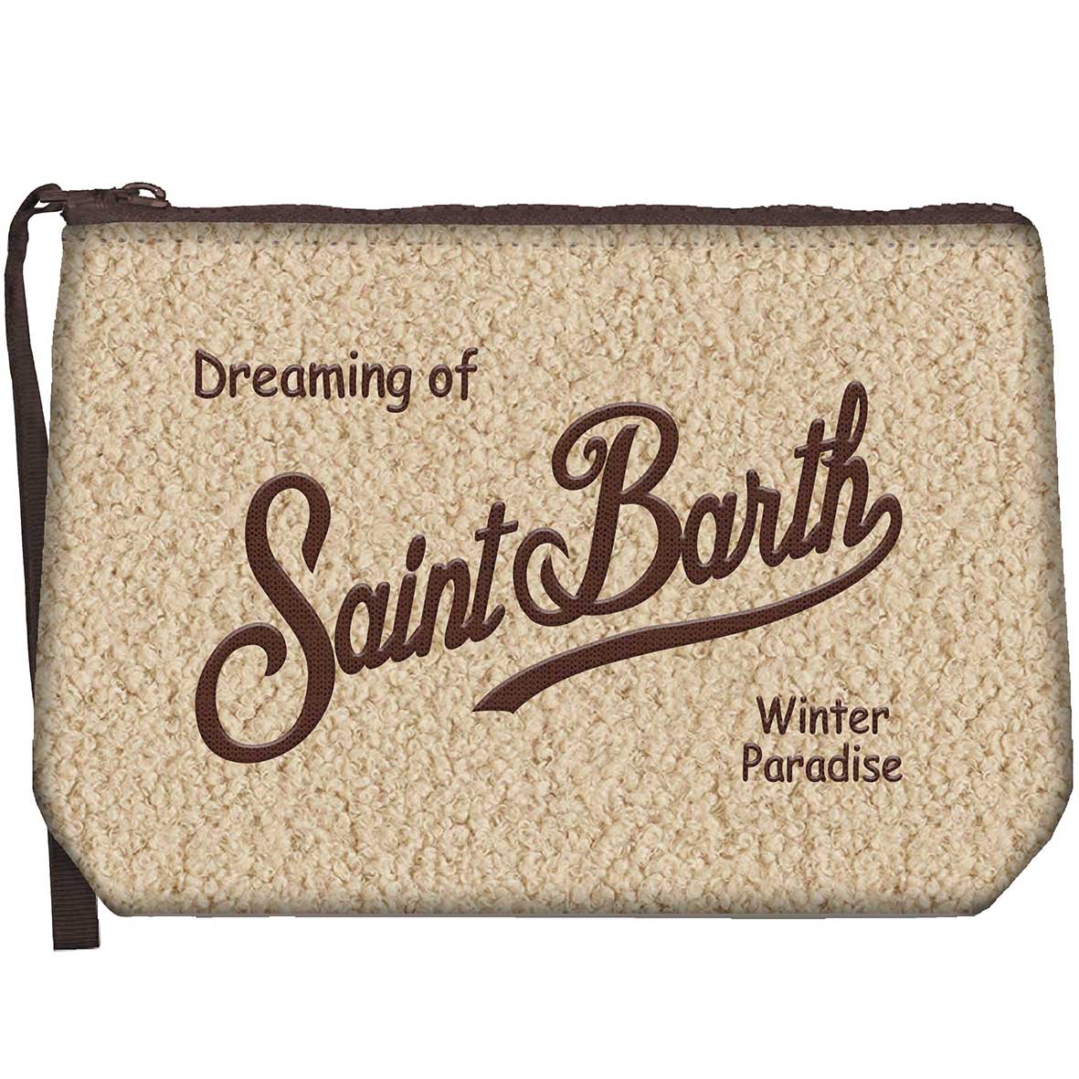 MC2 Saint Barth ALINE TEDDY ALI0023 - Pochette Aline Teddy in morbido tessuto effetto pelliccia - Panna Teddy (1118 Emb)