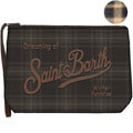 MC2 Saint Barth ALINE WAX ALI0058 - Pochette Aline in cotone cerato con ricamo - Tartan Verde (Scott Tartan 52 Emb)