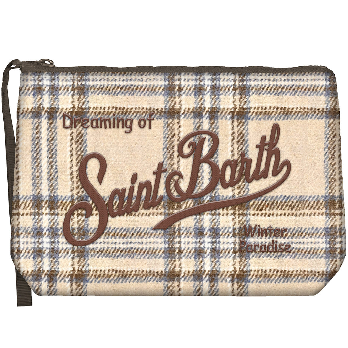 MC2 Saint Barth ALINE WOOL ALI0022 - Pochette Aline in lana a motivo tartan - Tartan Grigio (Tartan 1219 Emb)