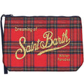 MC2 Saint Barth ALINE WOOL ALI0022 - Pochette Aline in lana a motivo tartan - Tartan Rosso (Tartan 41or Emb)